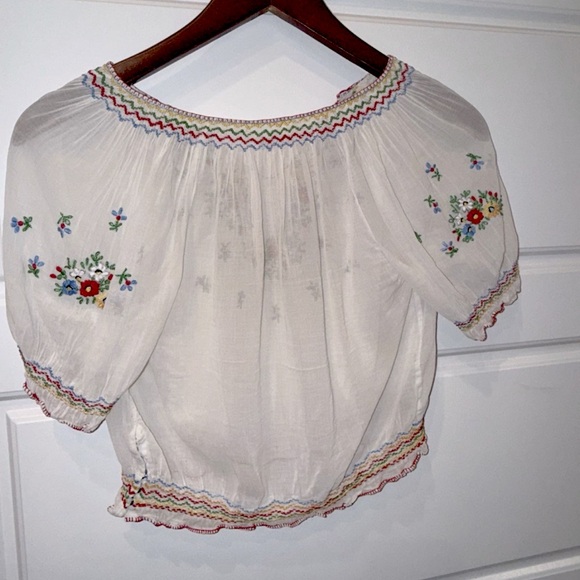 Vintage Hungarian Hand Embroidered Top | Penny Lane 1930’s boho flower child XS - Picture 10 of 16